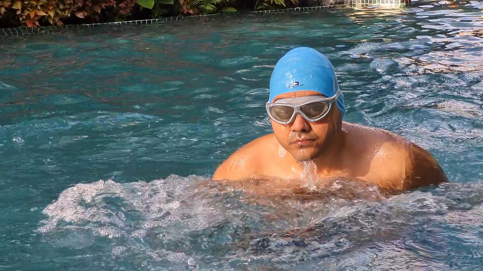 In the pool